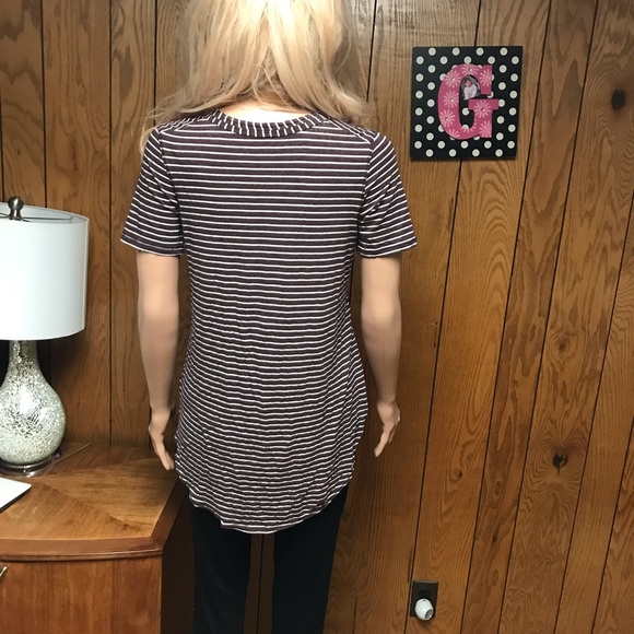 Lululemon Love Crew Shirt Tee- Stripe Color Brown and White-Size none - Picture 6 of 14